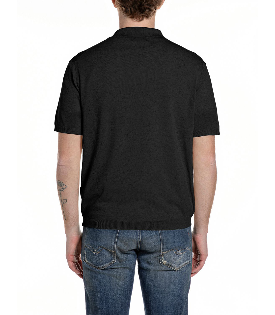 リネンブレンド スキッパー 詳細画像 ブラック 2